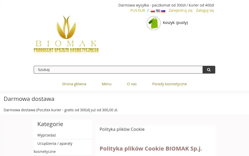 Screenshot of biomak.eu