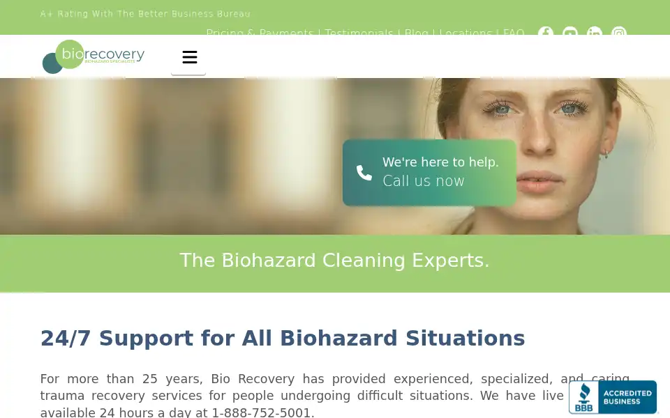 Screenshot of biorecovery.com
