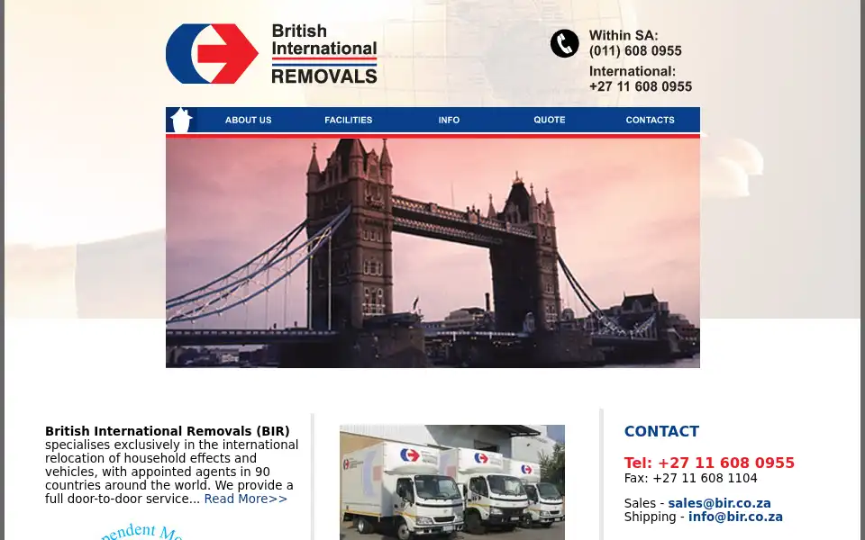 Screenshot of bir.co.za