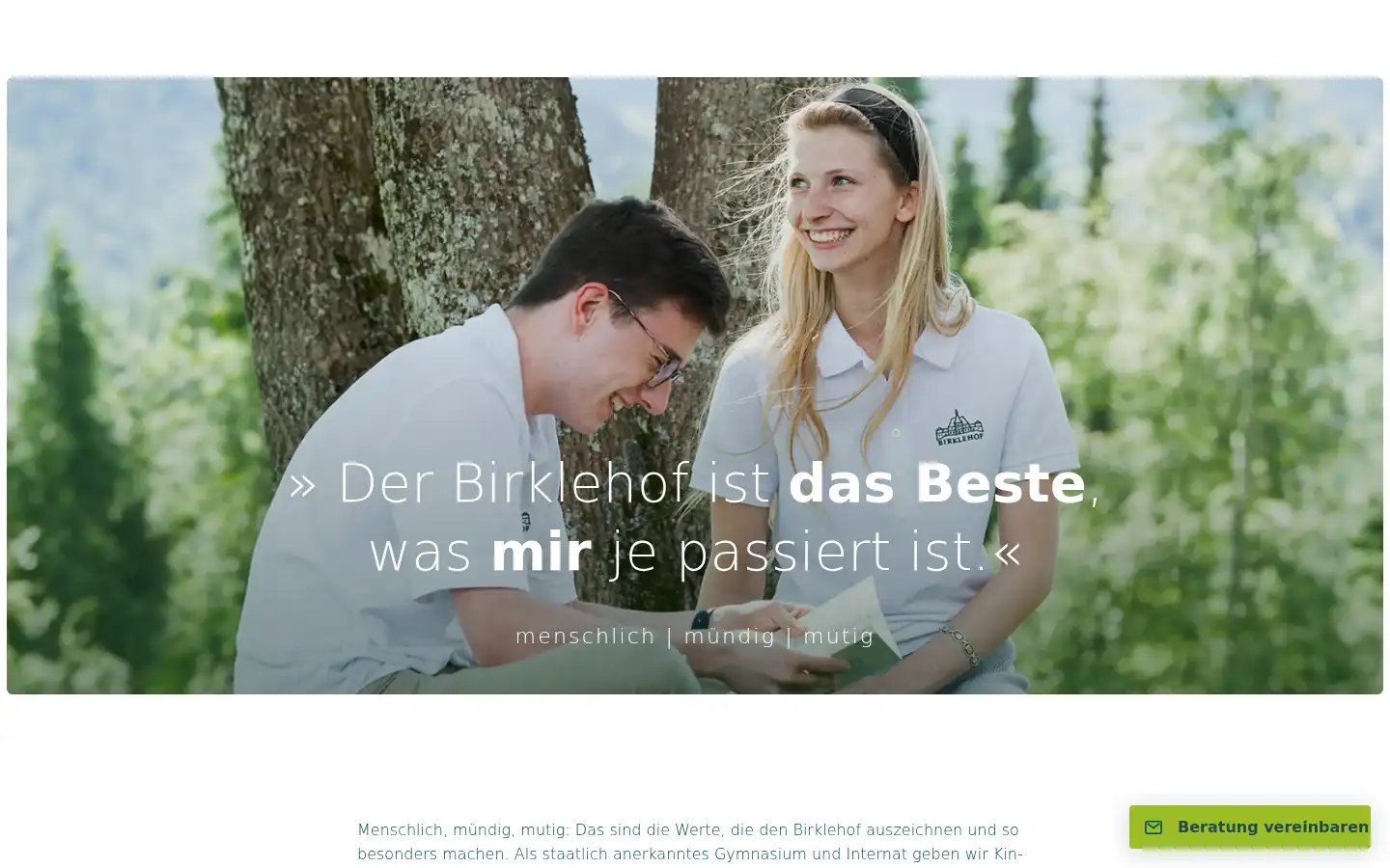 Screenshot of birklehof.de