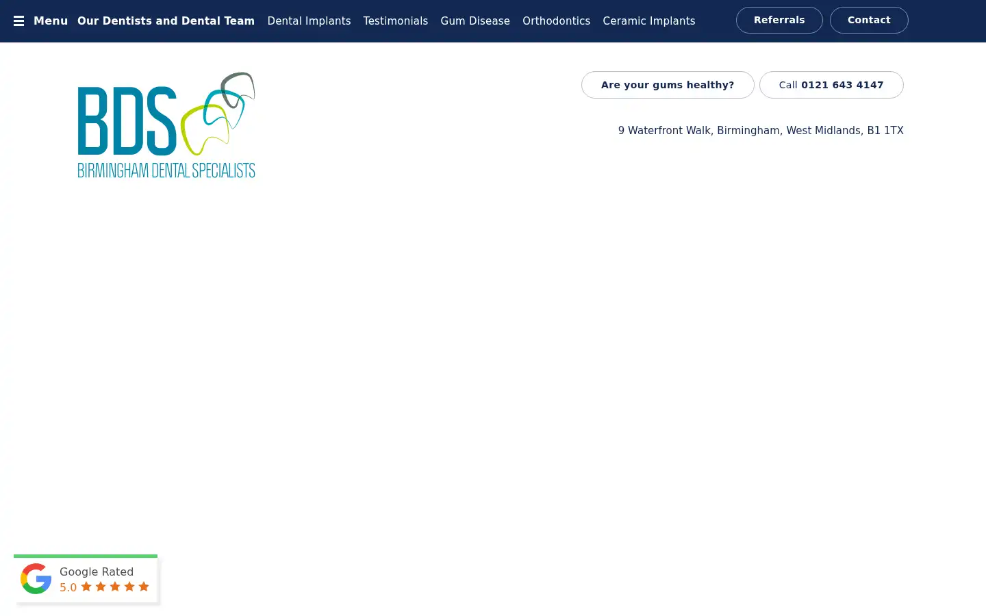 Screenshot of birminghamdentalspecialists.com