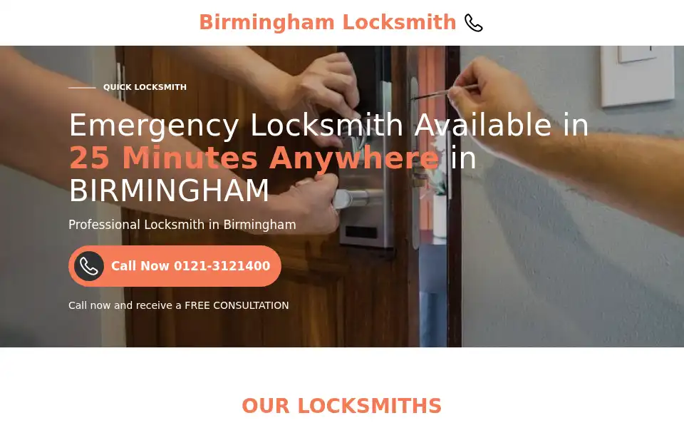 Screenshot of birminghamlocksmith.uk