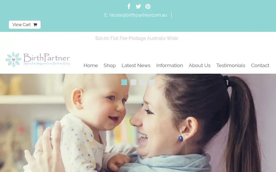 Screenshot of birthpartner.com.au