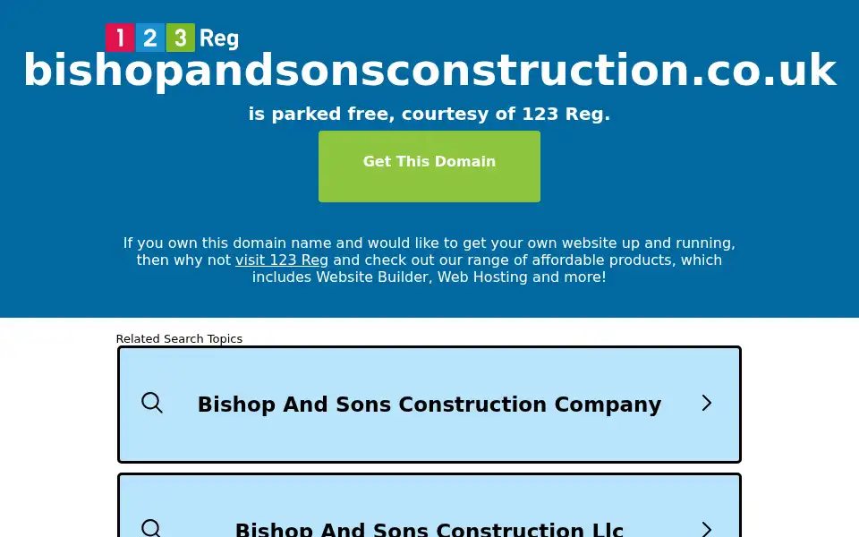 Screenshot of bishopandsonsconstruction.co.uk