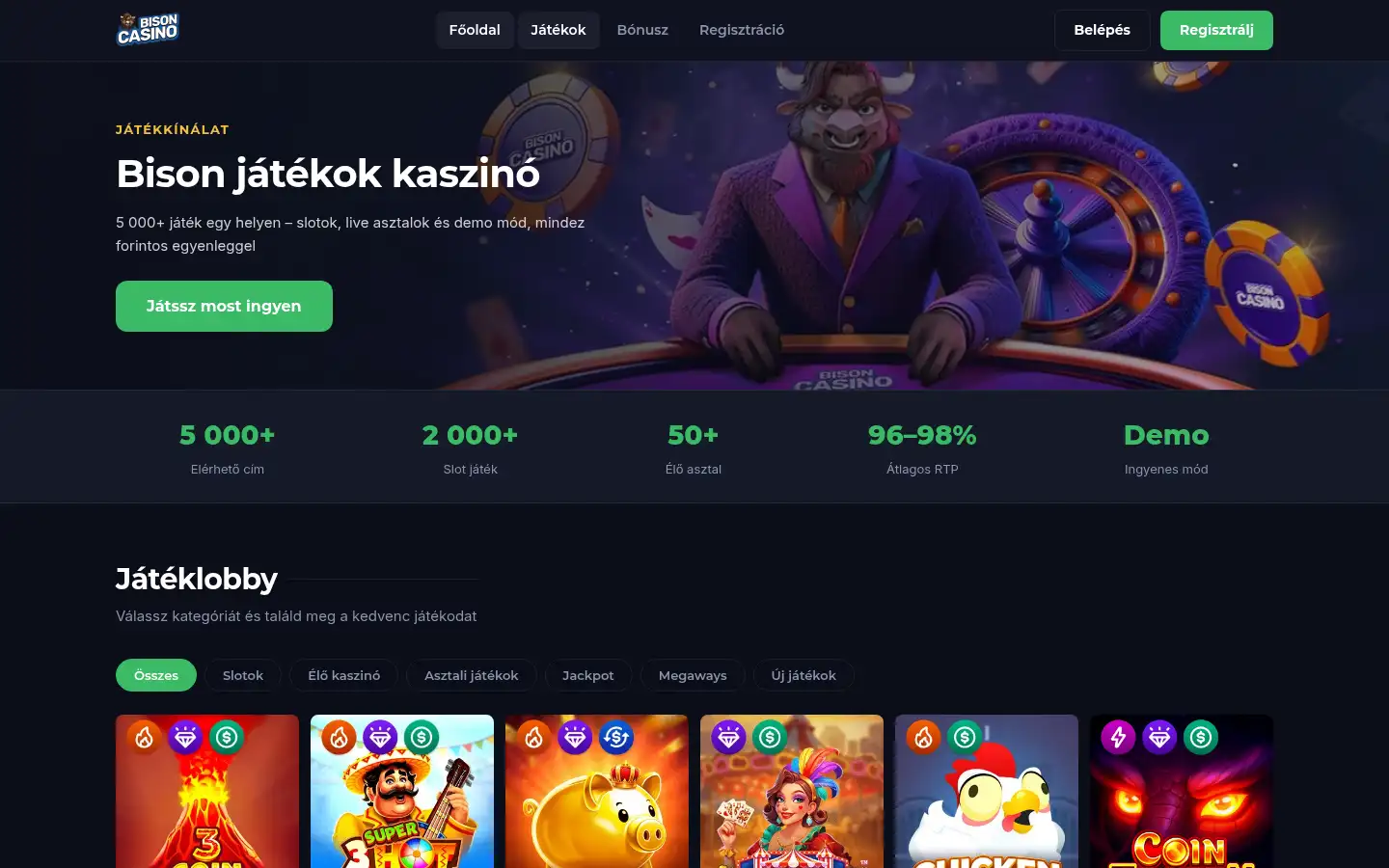 Screenshot of bisoncasino.net