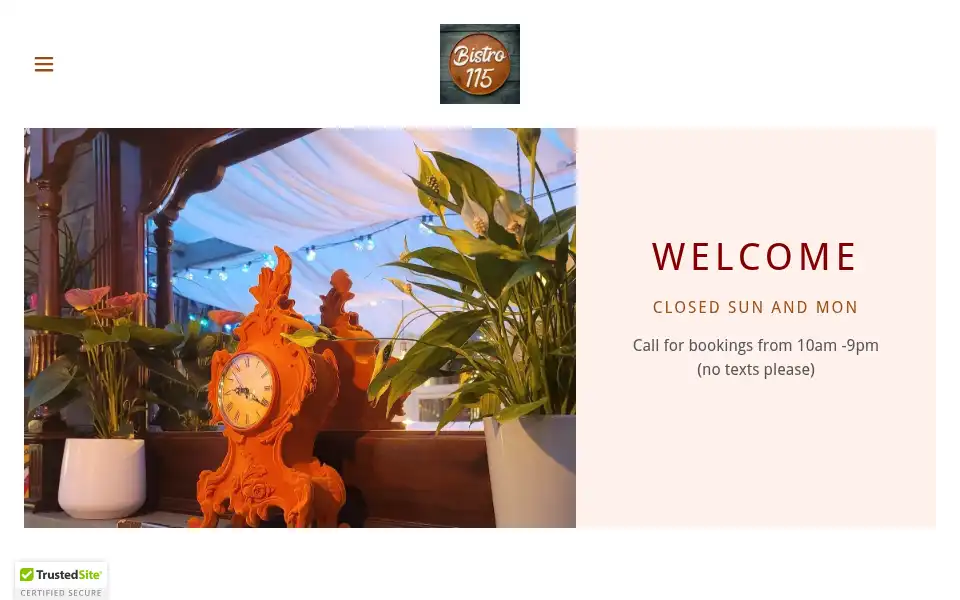 Screenshot of bistro115.co.uk