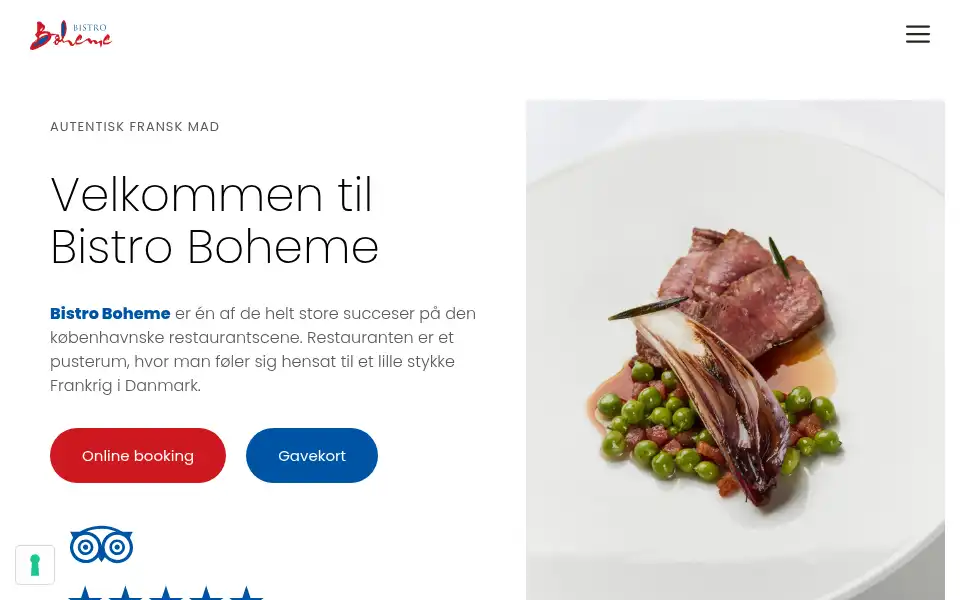 Screenshot of bistroboheme.dk