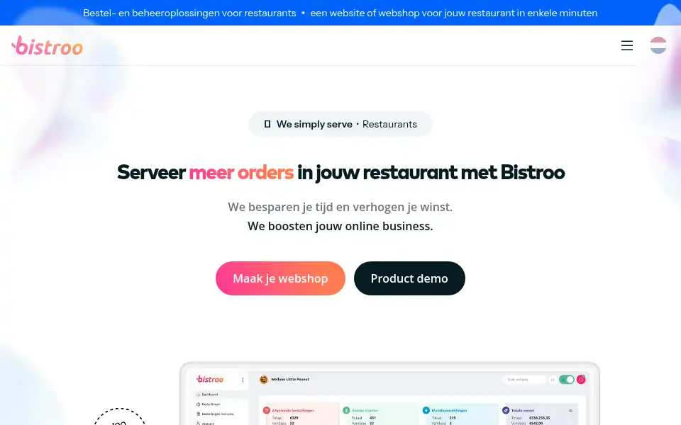 Screenshot of bistroo.nl