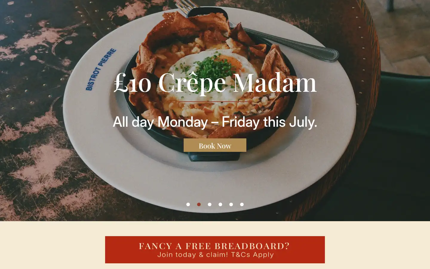 Screenshot of bistrotpierre.co.uk