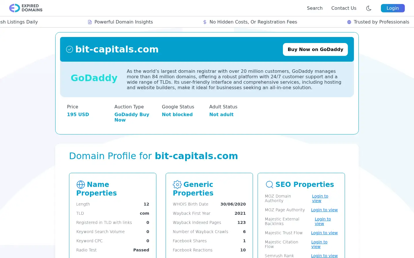 Screenshot of bit-capitals.com