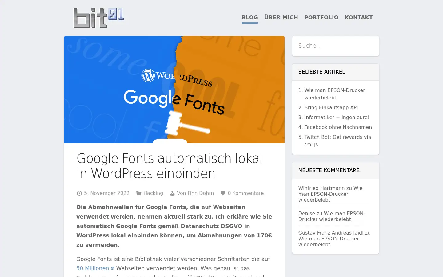 Screenshot of bit01.de