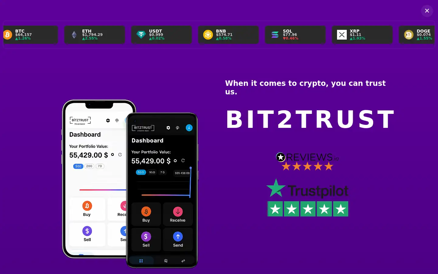 Screenshot of bit2trust.com