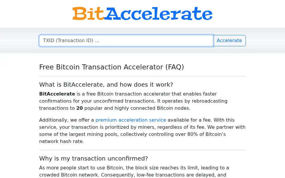 Screenshot of bitaccelerate.com