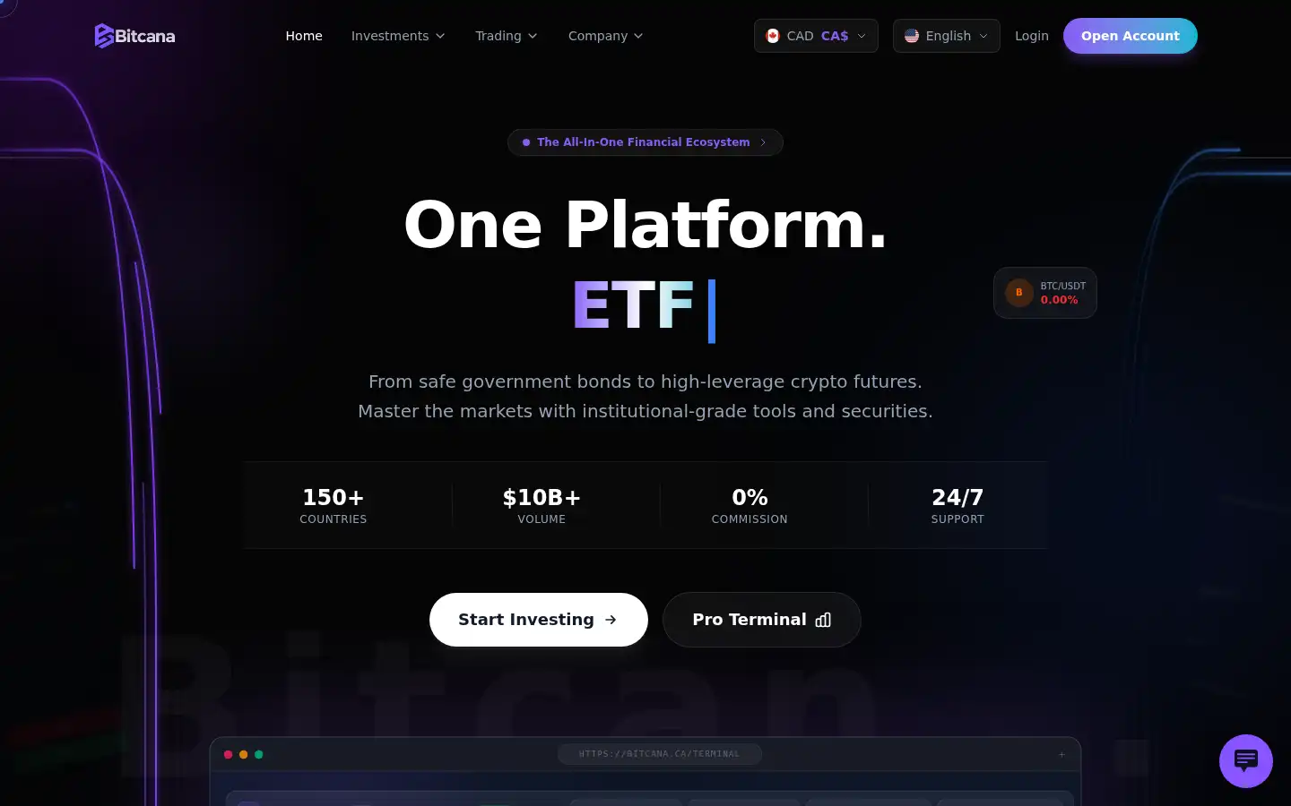 Screenshot of bitcana.ca