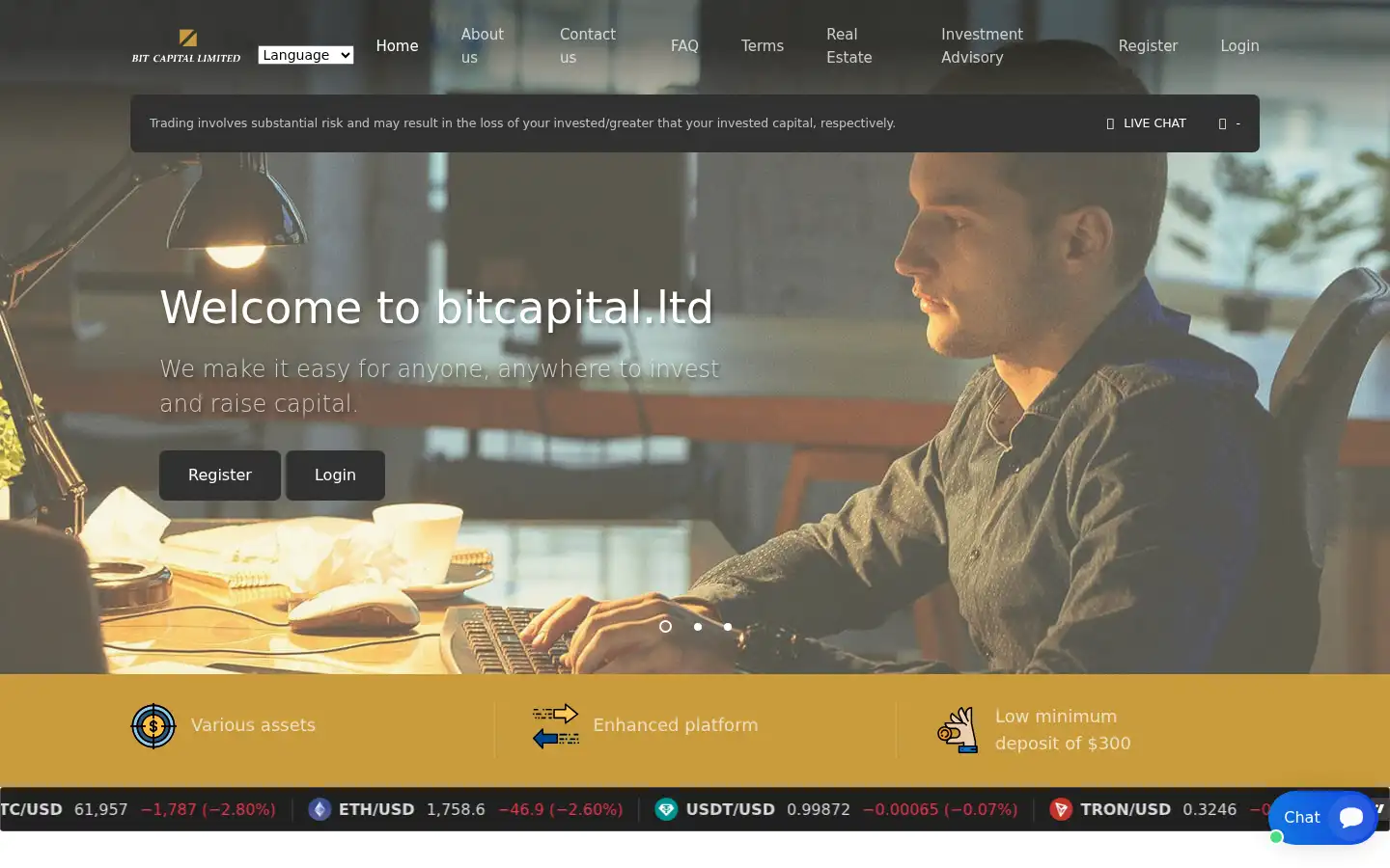 Screenshot of bitcapital.ltd