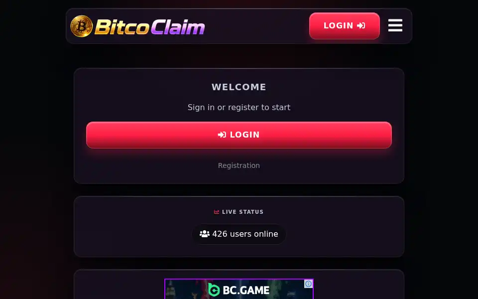 Screenshot of bitco-claim.net