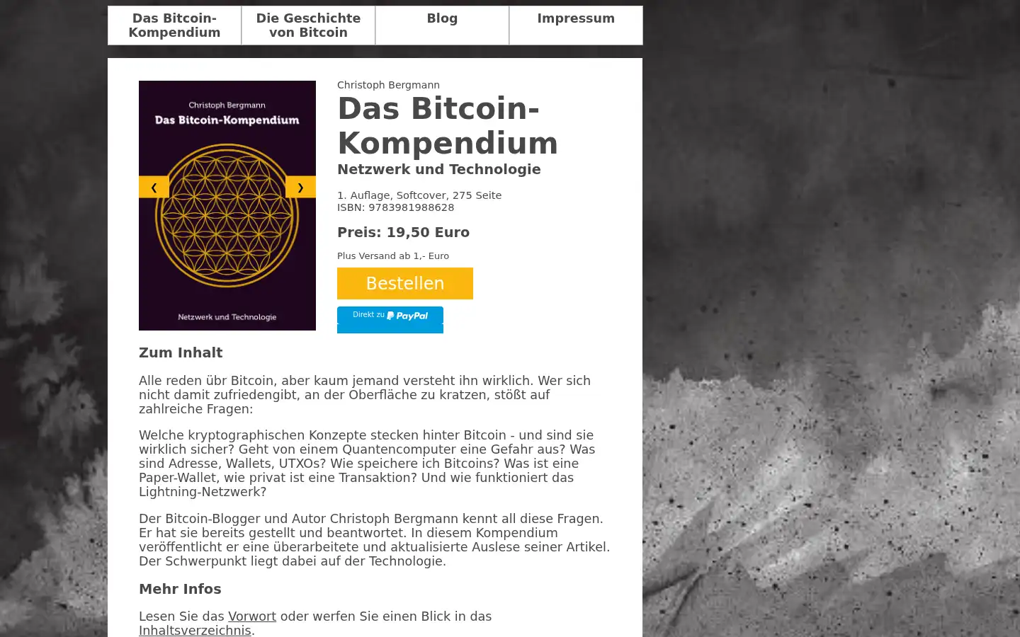 Screenshot of bitcoin-buch.org