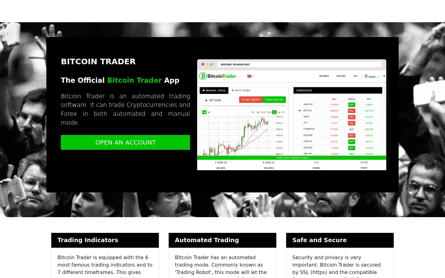 Screenshot of bitcoin-trader.biz