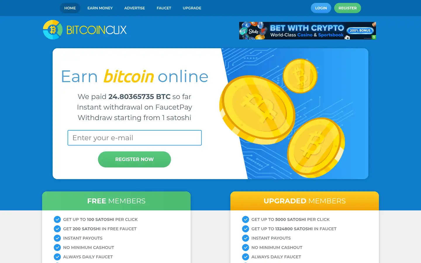 Screenshot of bitcoinclix.net