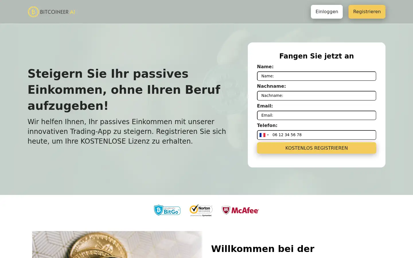 Screenshot of bitcoineer.de