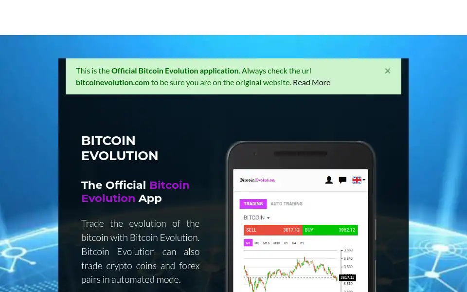 Screenshot of bitcoinevolution.com