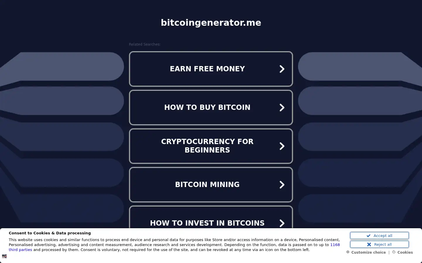 Screenshot of bitcoingenerator.me