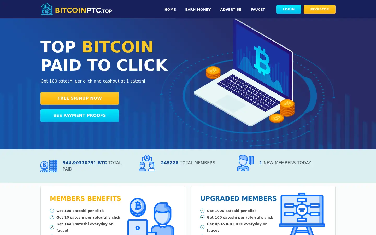Screenshot of bitcoinptc.top