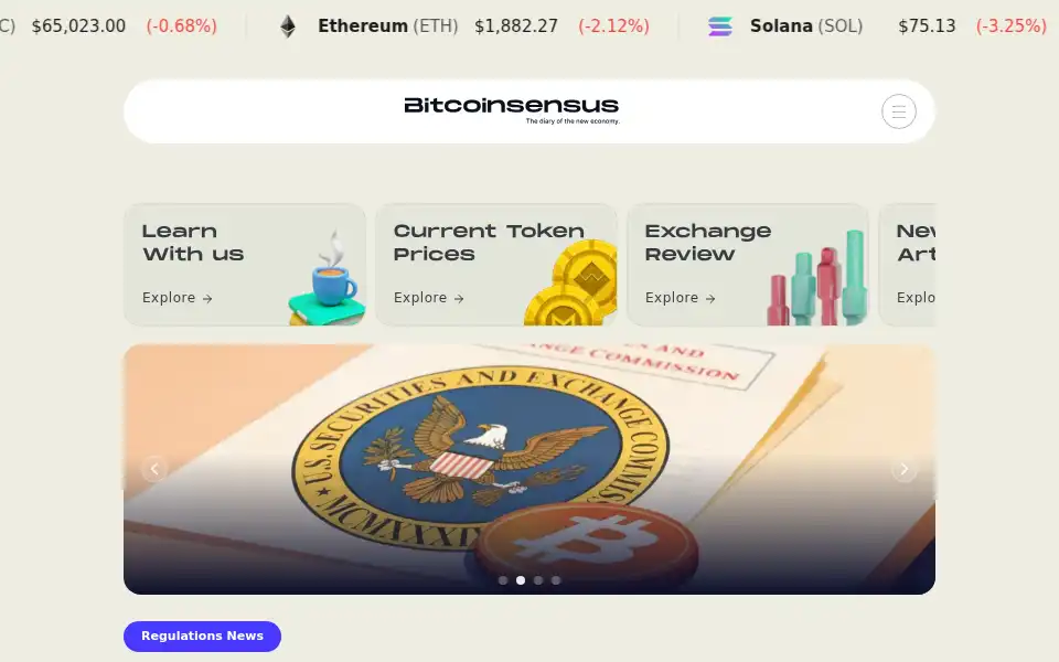 Screenshot of bitcoinsensus.com