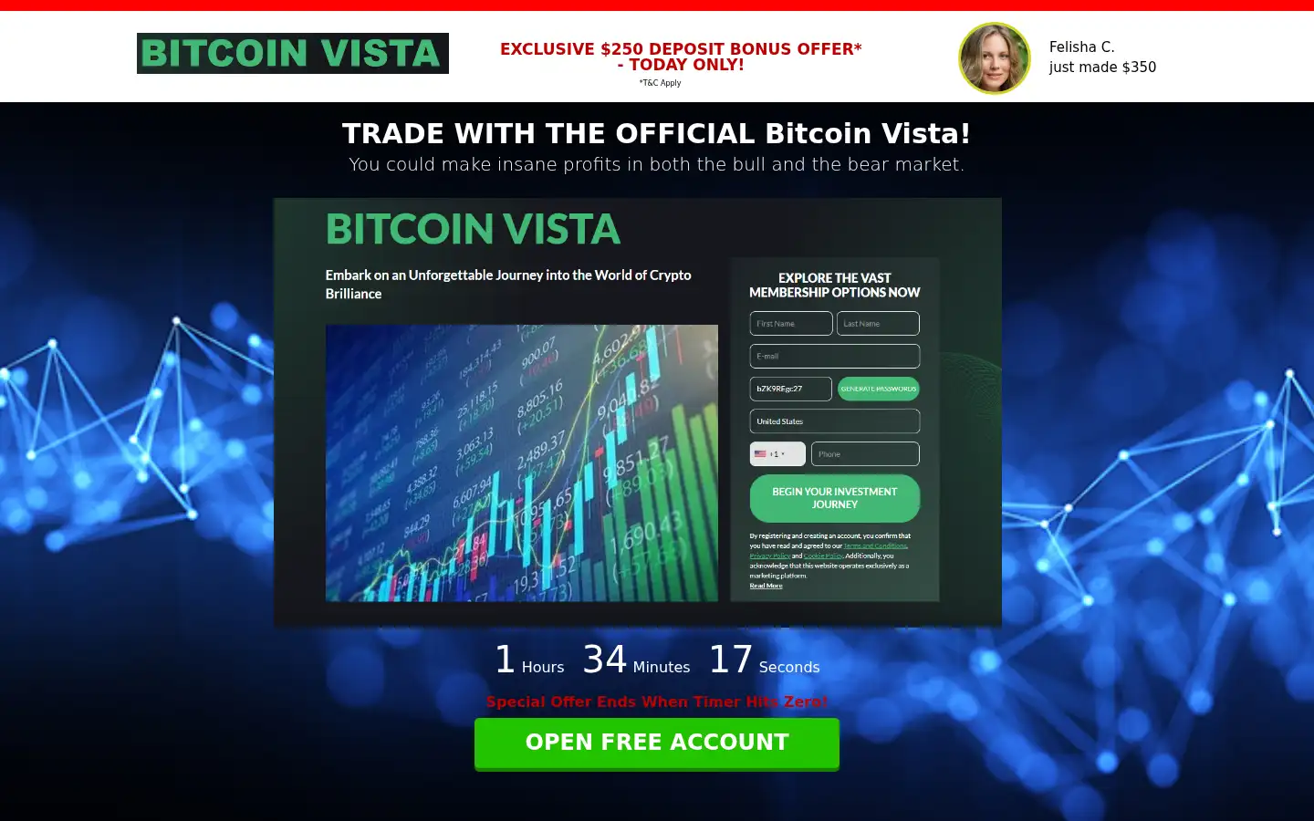 Screenshot of bitcoinvista.leadbrokeradvisor.com