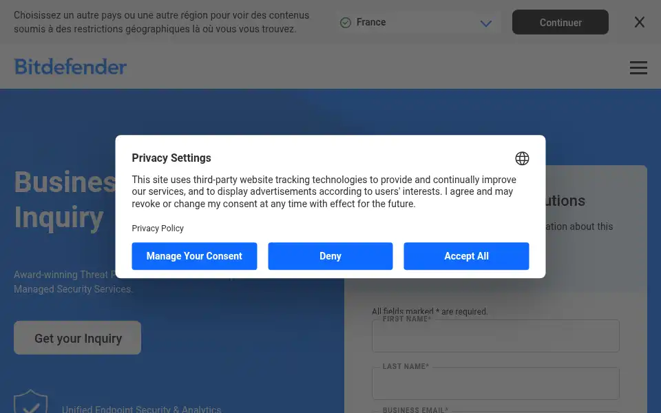Screenshot of bitdefender.com.au