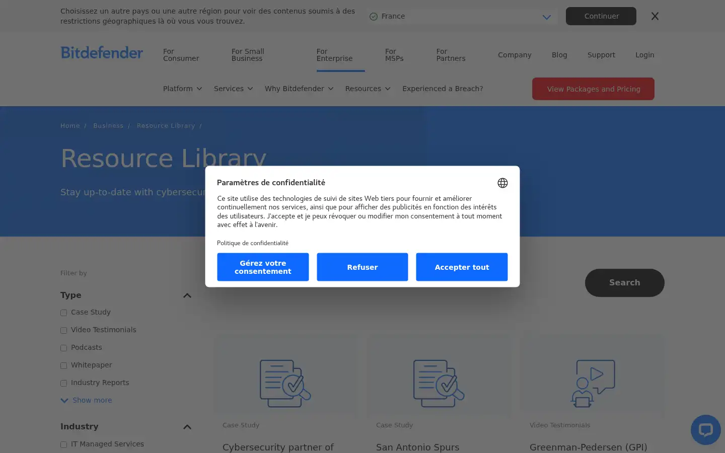 Screenshot of bitdefender.com