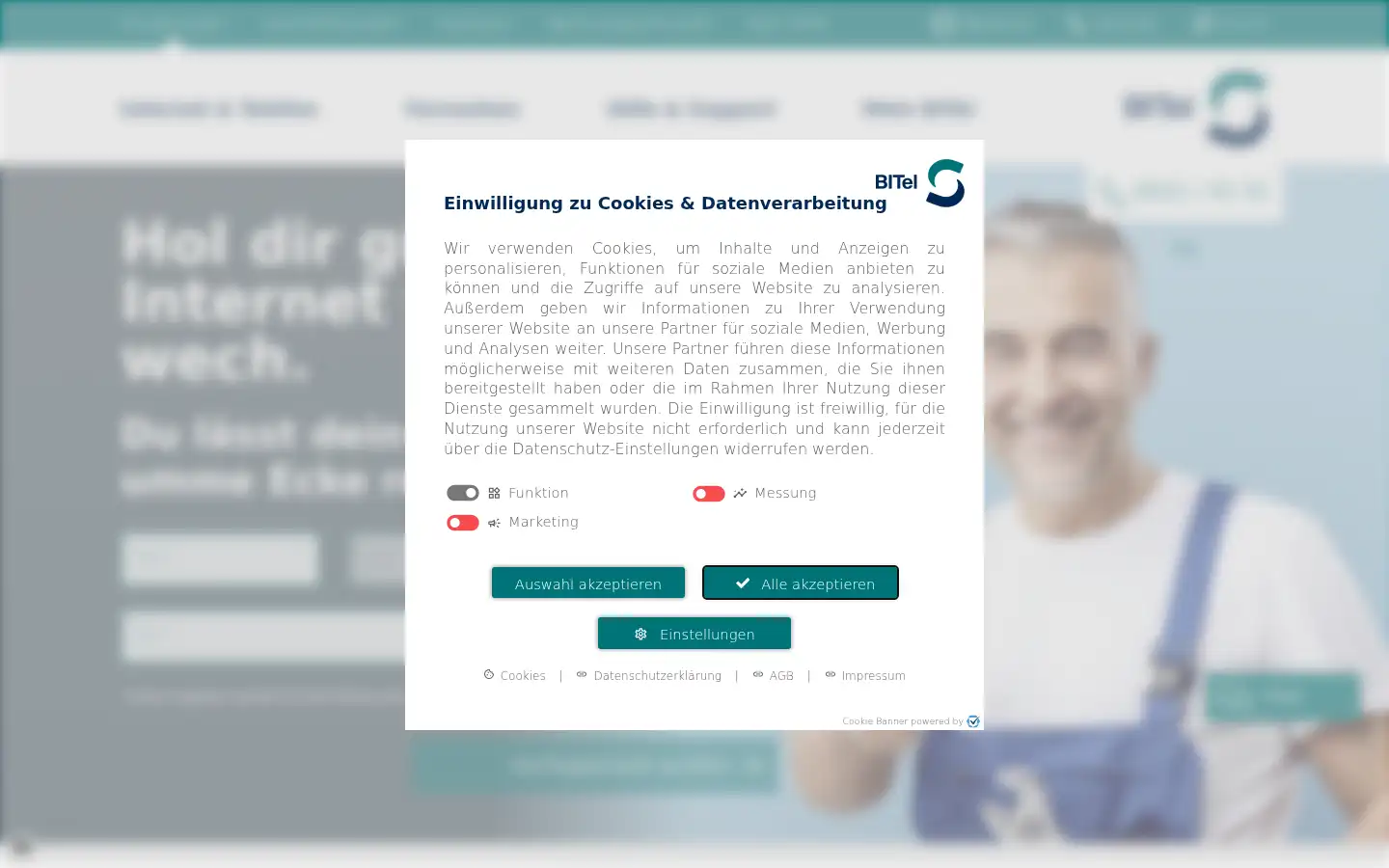 Screenshot of bitel.de