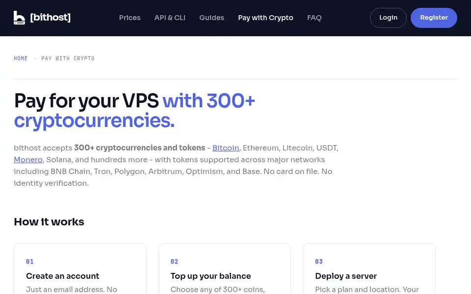 Screenshot of bithost.io