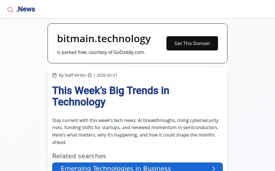 Screenshot of bitmain.technology