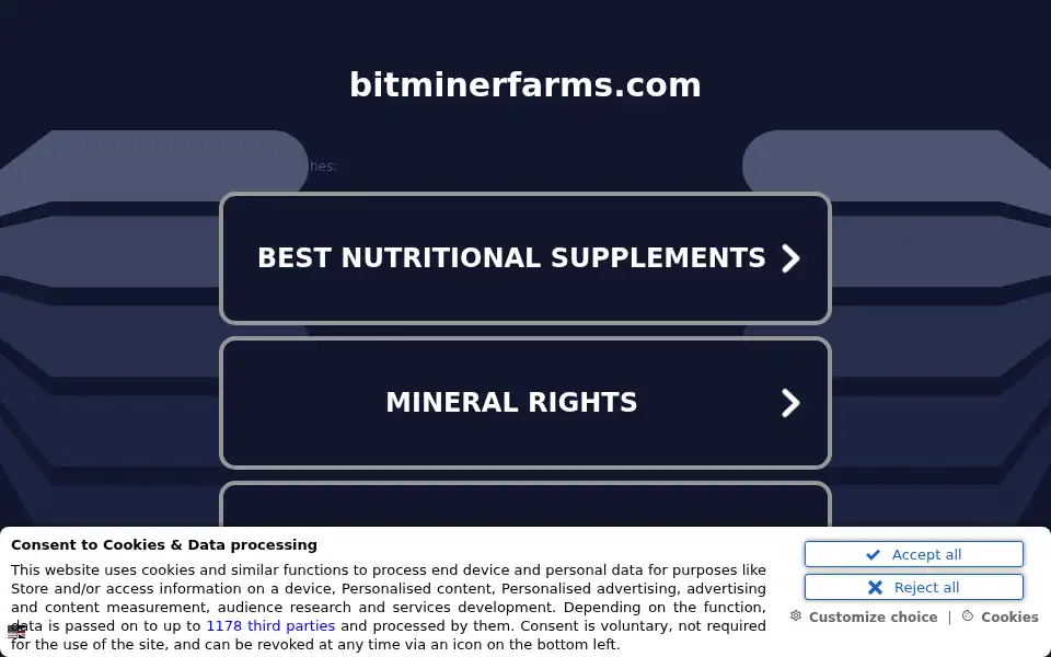 Screenshot of bitminerfarms.com