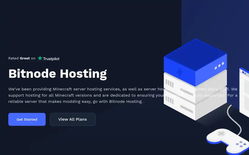Screenshot of bitnodehost.com