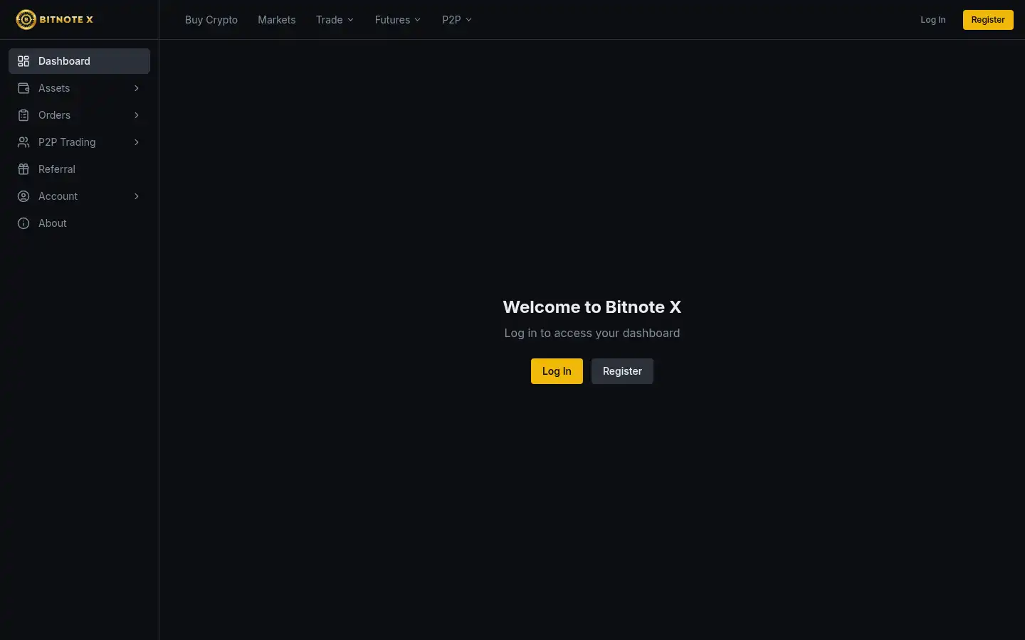 Screenshot of bitnotex.com