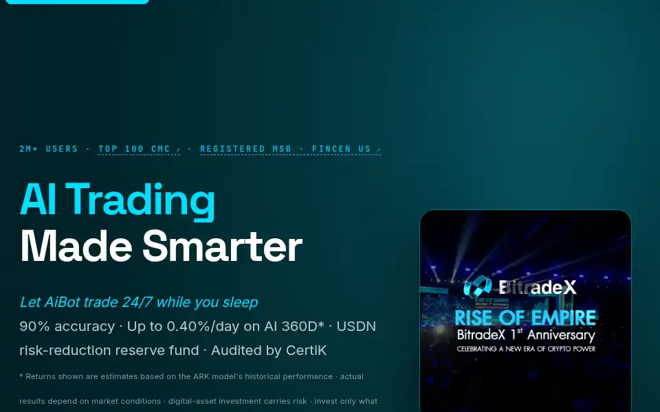 Screenshot of bitradexlab.com