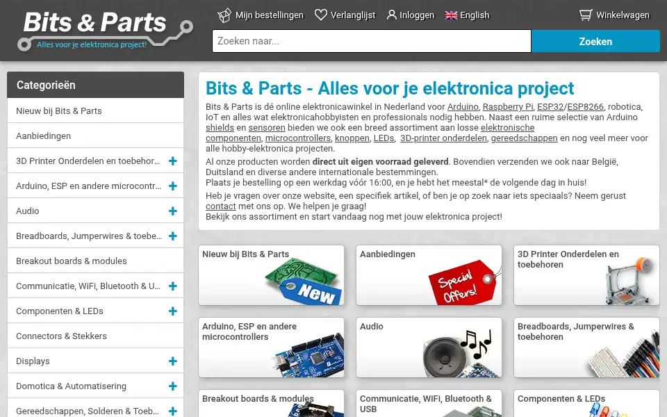 Screenshot of bitsandparts.nl