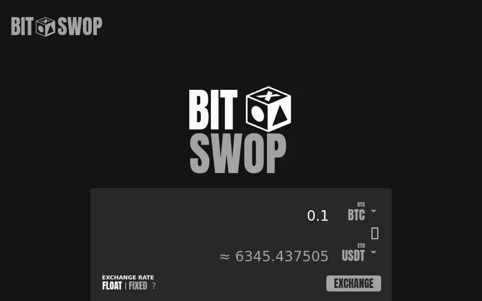 Screenshot of bitswop.io