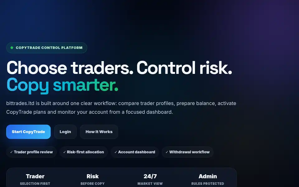 Screenshot of bittrades.ltd