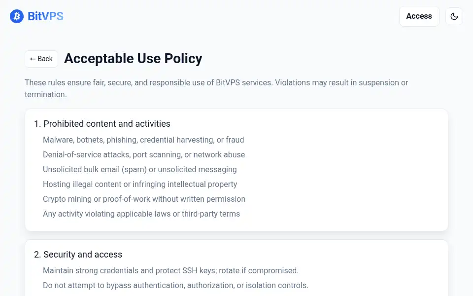 Screenshot of bitvps.com