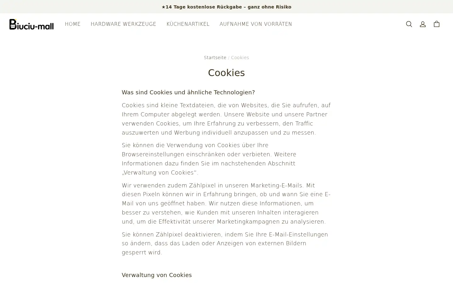Screenshot of biuciu-mall.com
