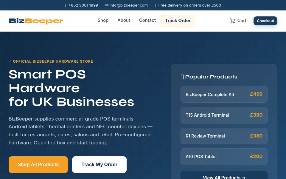 Screenshot of bizbeeper.com