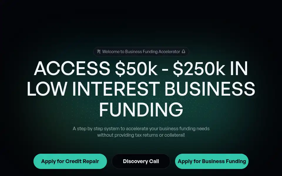 Screenshot of bizfundingaccelerator.com