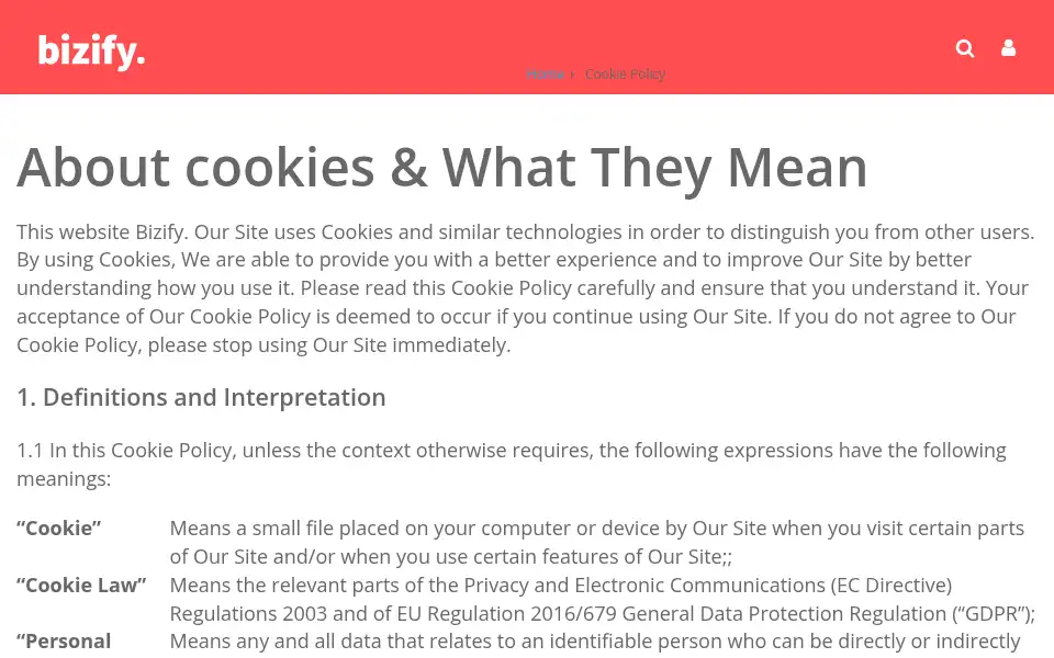 Screenshot of bizify.co.uk