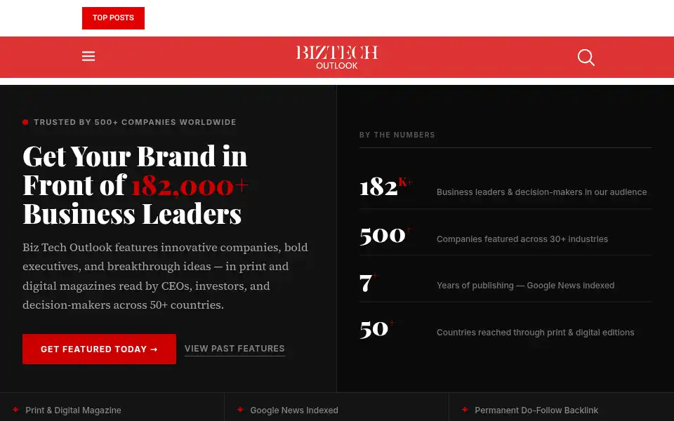 Screenshot of biztechoutlook.com
