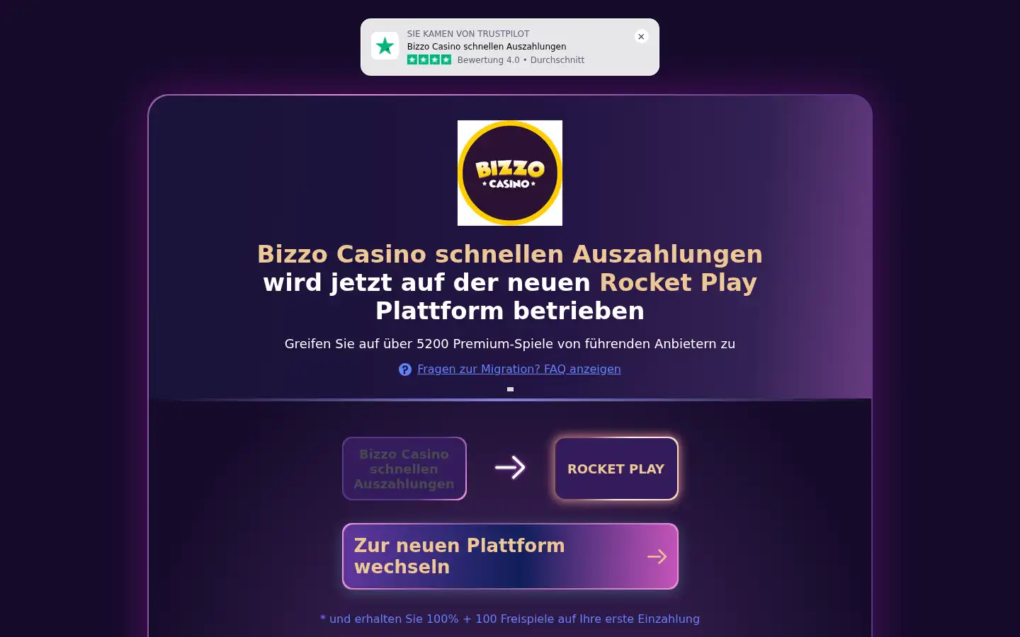 Screenshot of bizzo-casino.site