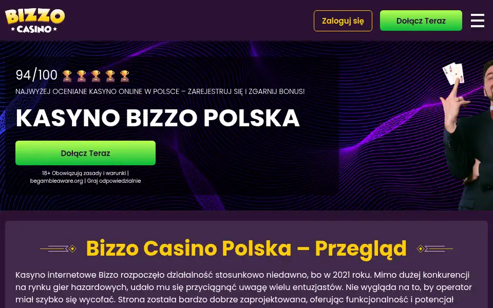 Screenshot of bizzocasino7.pl