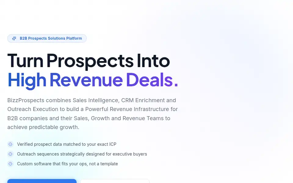 Screenshot of bizzprospects.com
